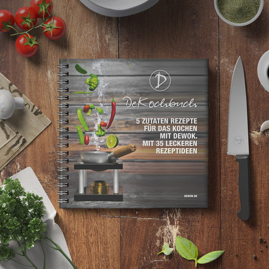 Das DeWok-Kochbuch mit maximal 5 Hauptzutaten, internationale Rezepte.