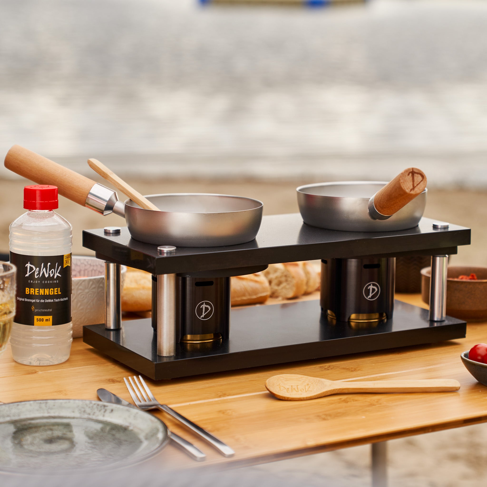DeWok Camping & OUTDOOR package, cooking set for up to 4 people + 1L burning gel free.